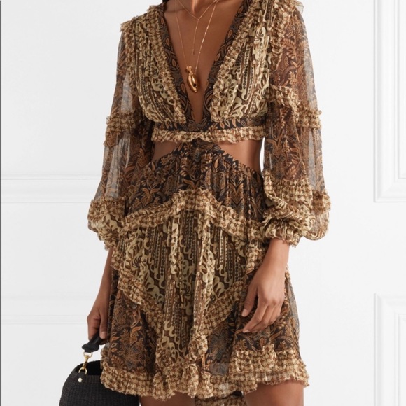 Zimmermann Tali Batik Cut Out Dress 